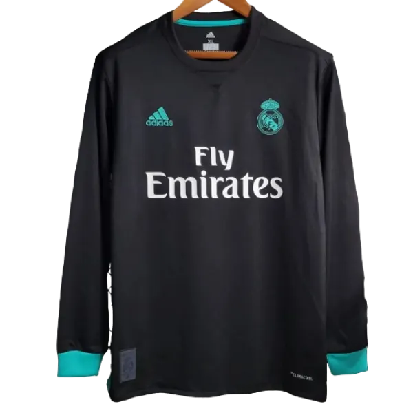 Camisa II Real Madrid 2017 2018 Retro Adidas manga comprida